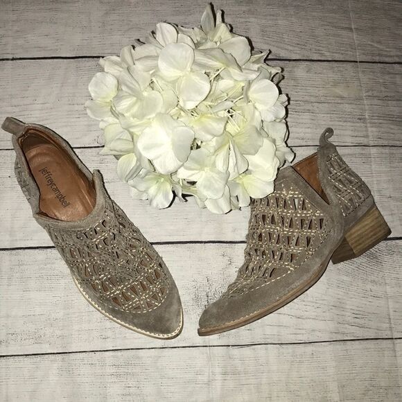 Jeffrey Campbell Taggart Suede Cutout Booties - Picture 1 of 8